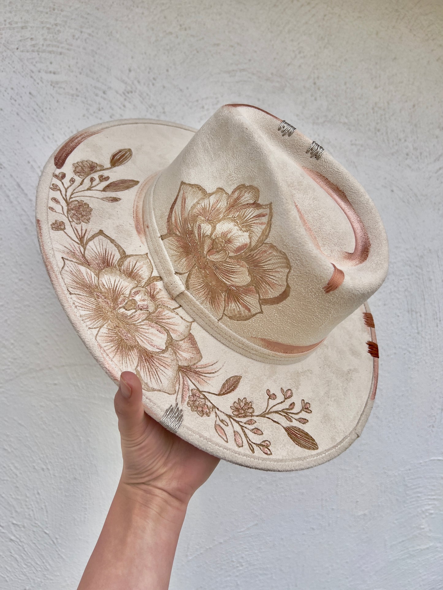 White Floral Hat