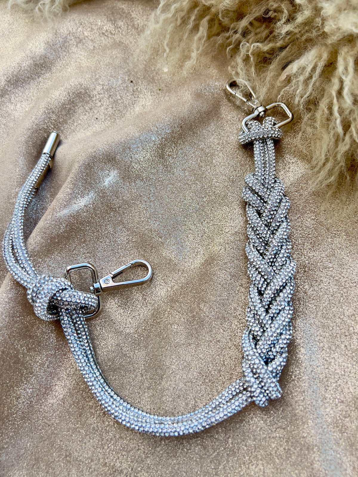 Silver Rhinestone Handle
