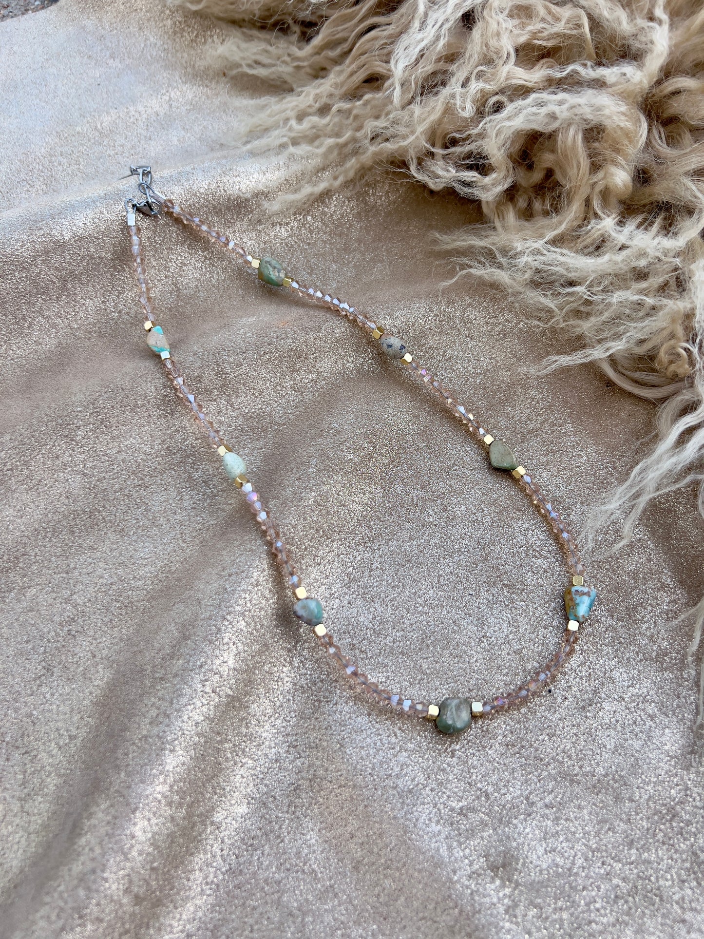 Turquoise and Champagne Necklace