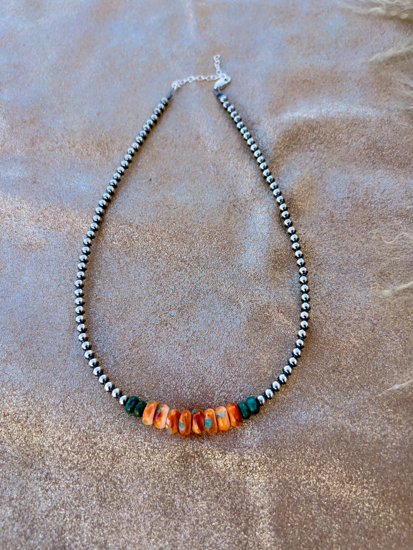 Turquoise and Spiny Oyster Necklace