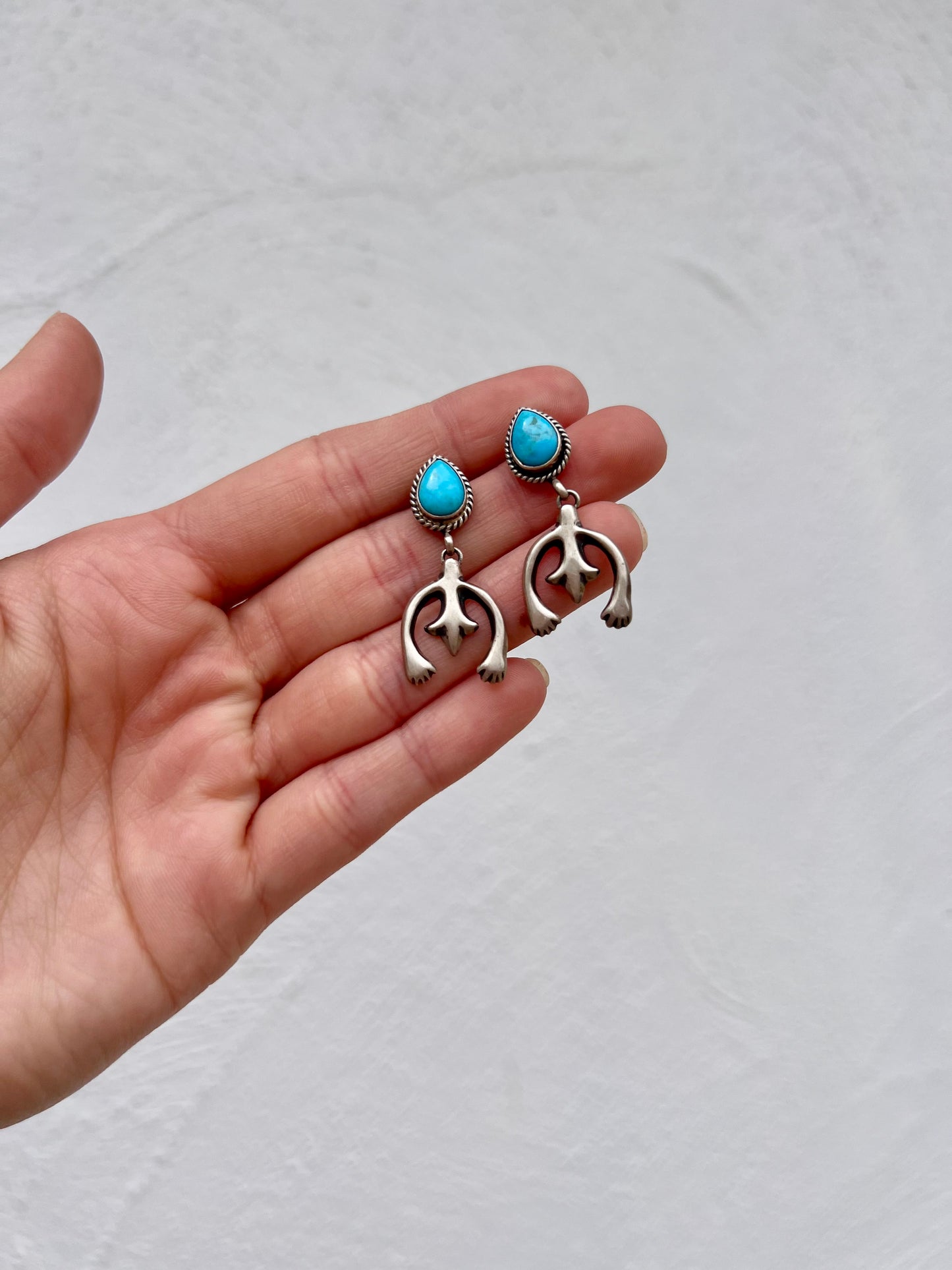 Turquoise and Sterling Silver Earrings.