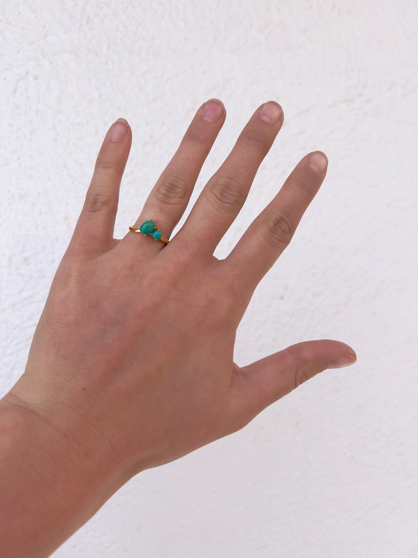 Two Stone Turquoise and Gold