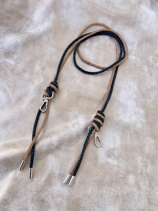 Black and Bronze Rhinestone Strap