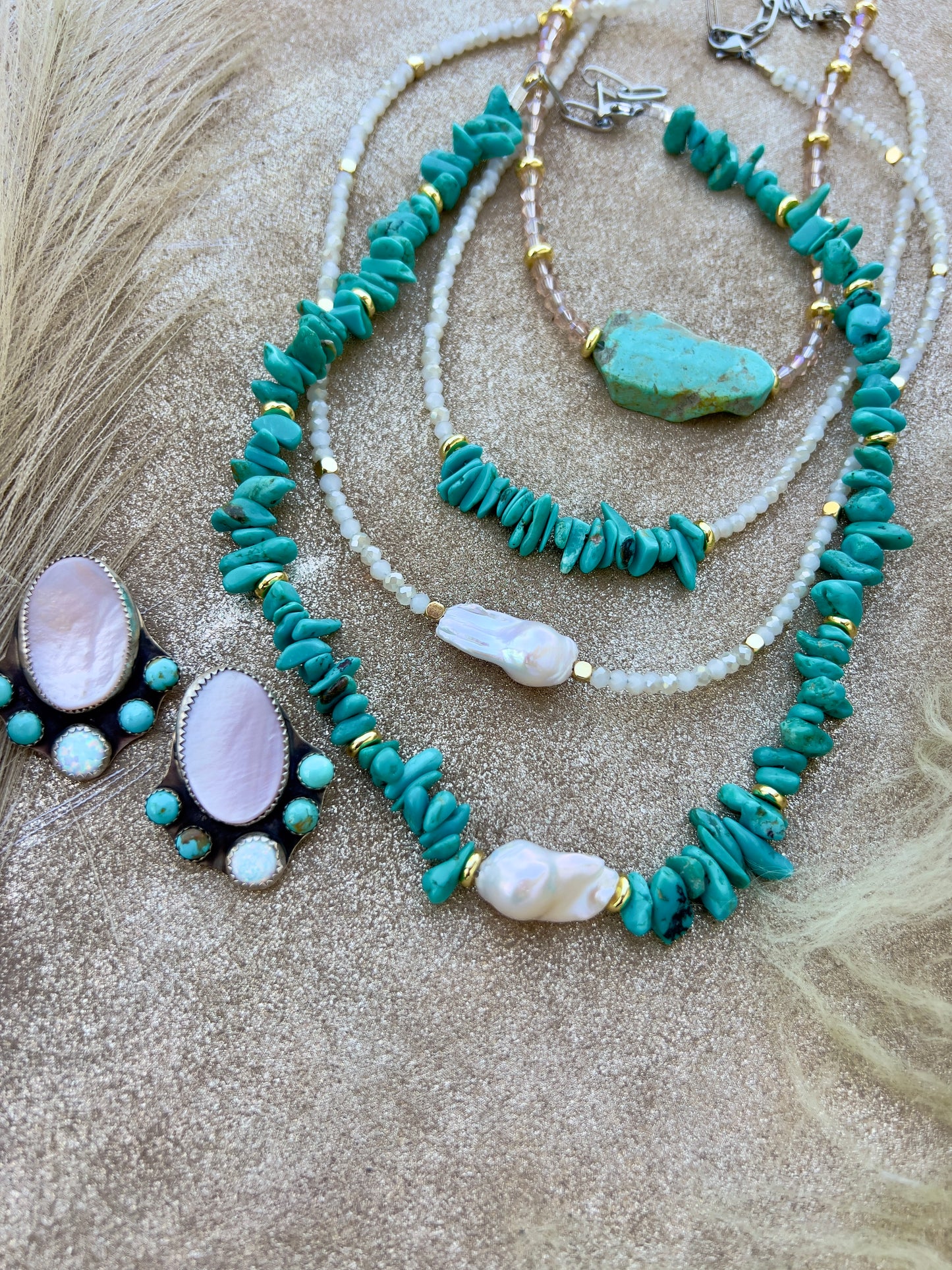 Turquoise and Pearl Necklace