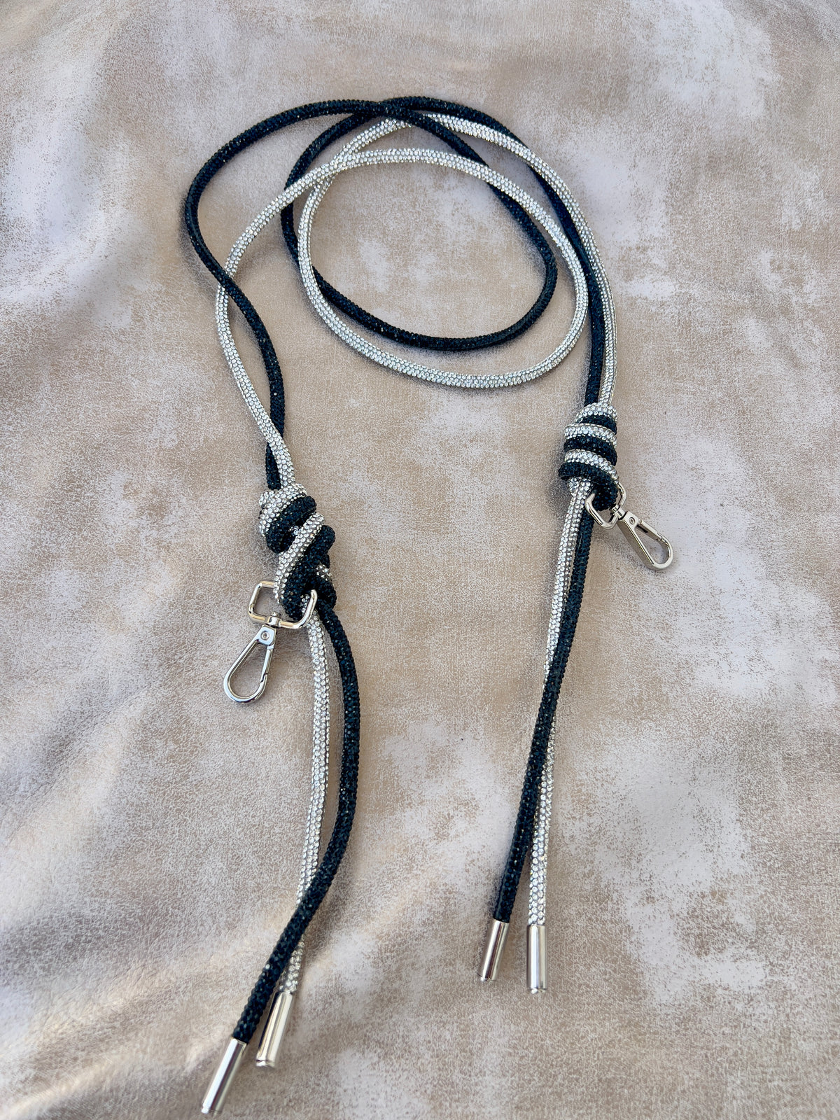 Black and Silver Rhinestone Strap