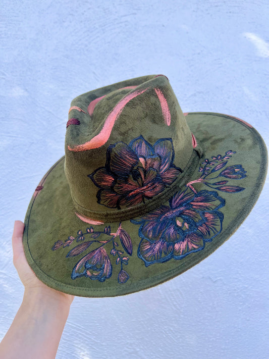 Green Flower Hat