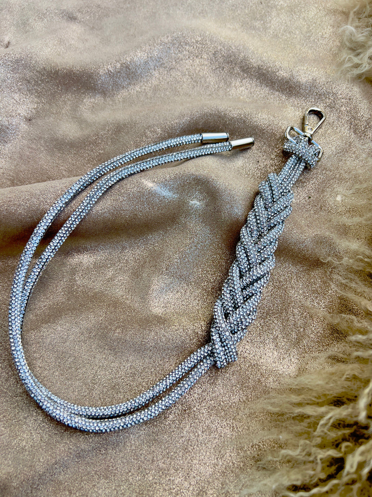 Silver Rhinestone Handle