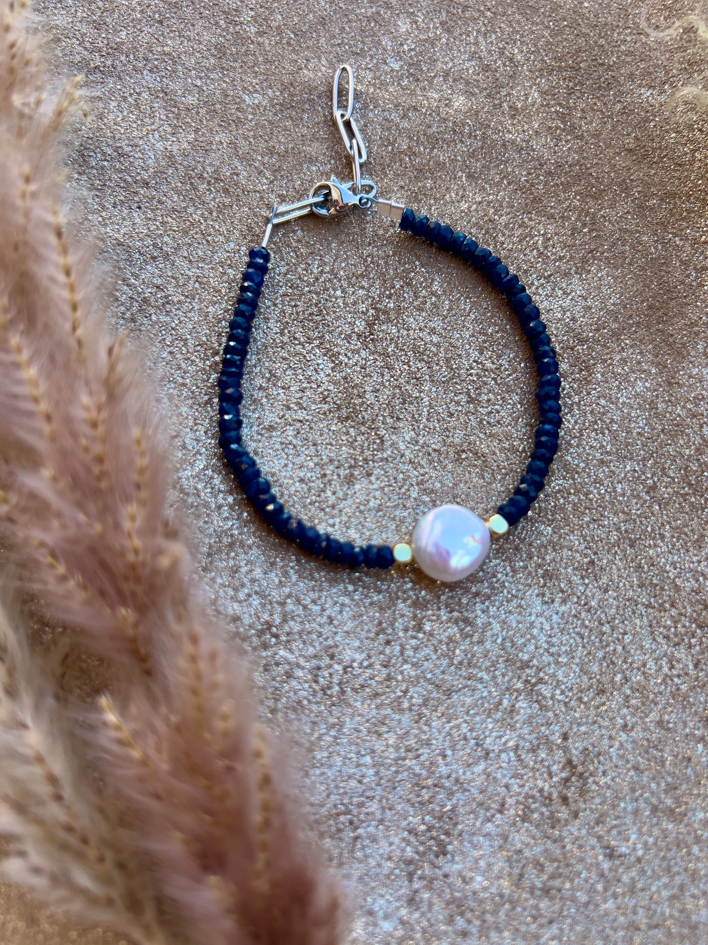Sapphire and Coin Pearl Bracelet
