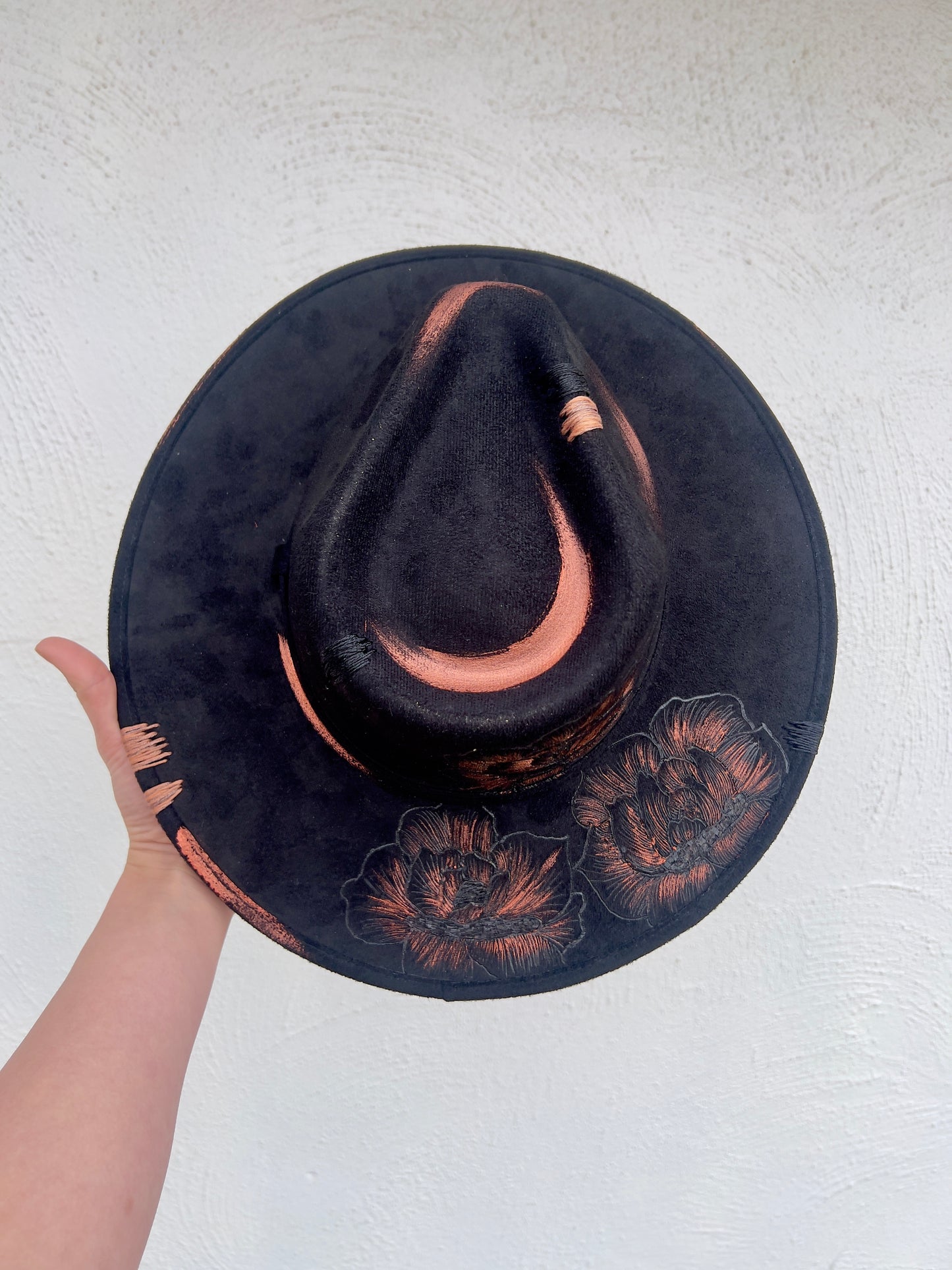 Black Floral Hat