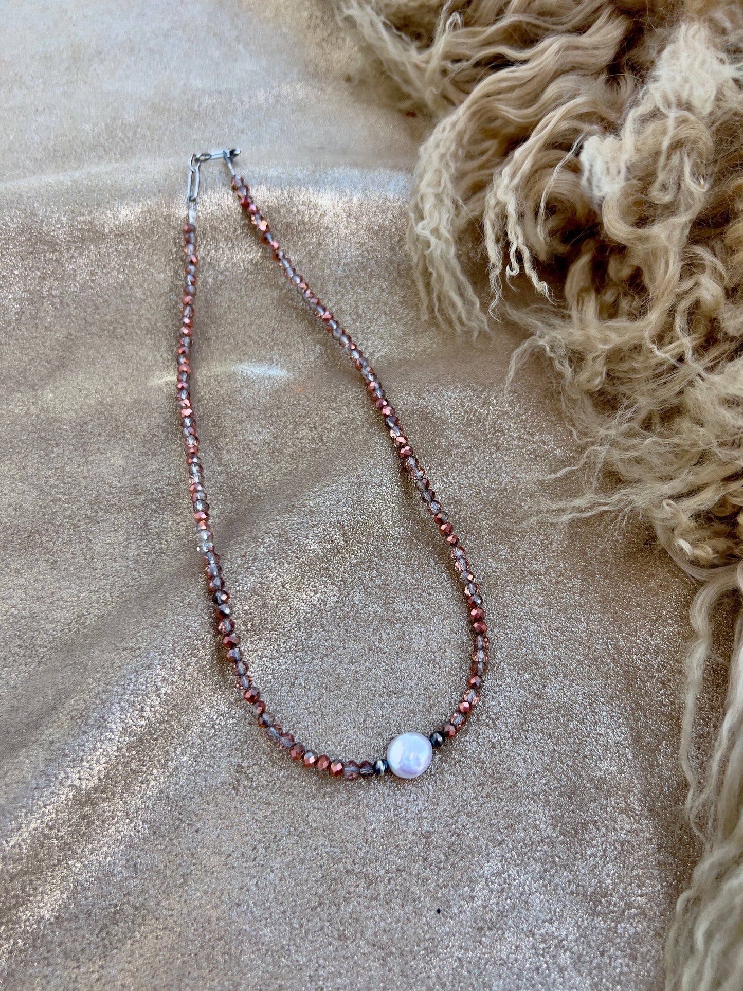 Coin Pearl and Sterling Silver Pearl Necklace