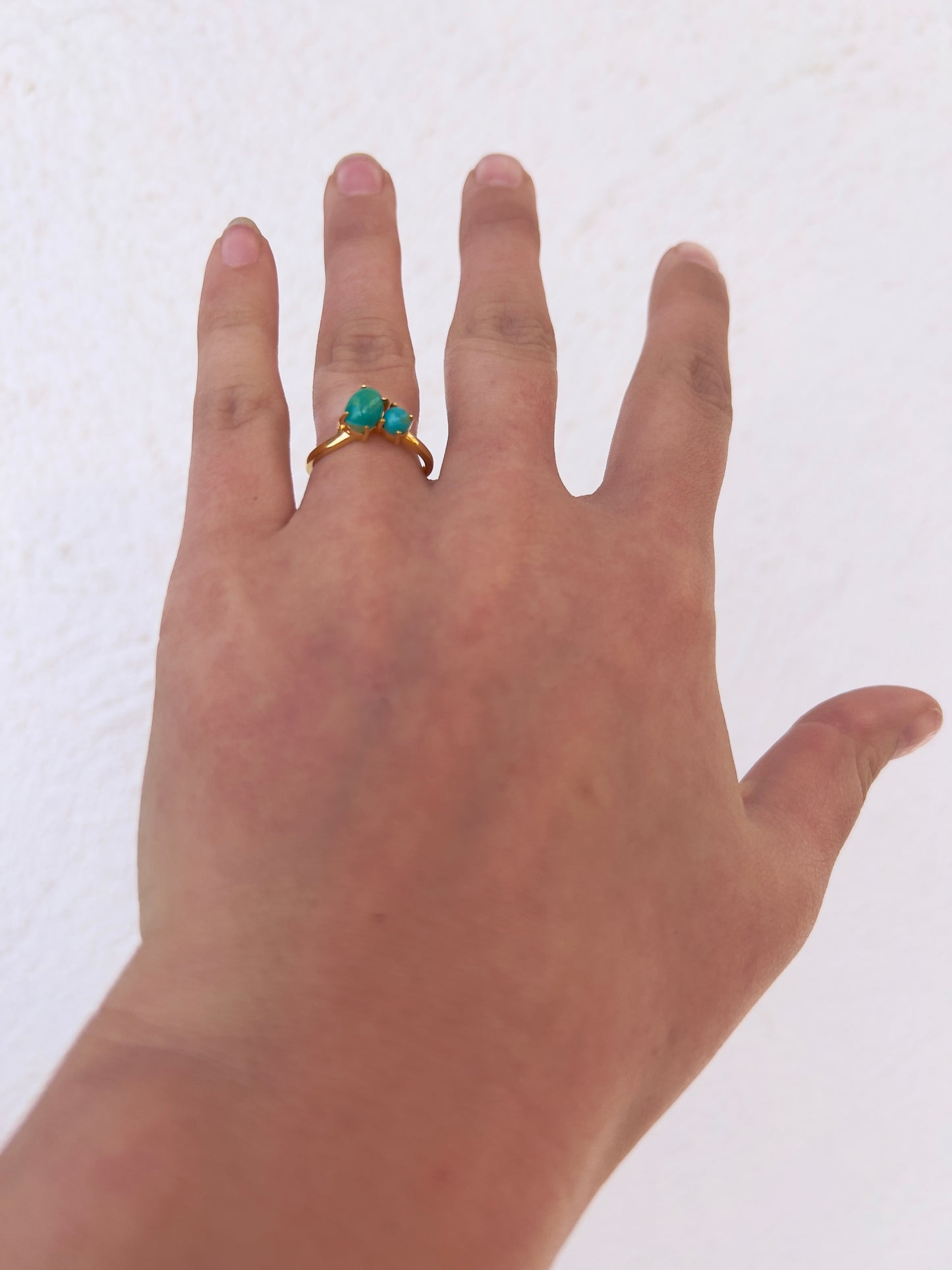 Two Stone Turquoise and Gold