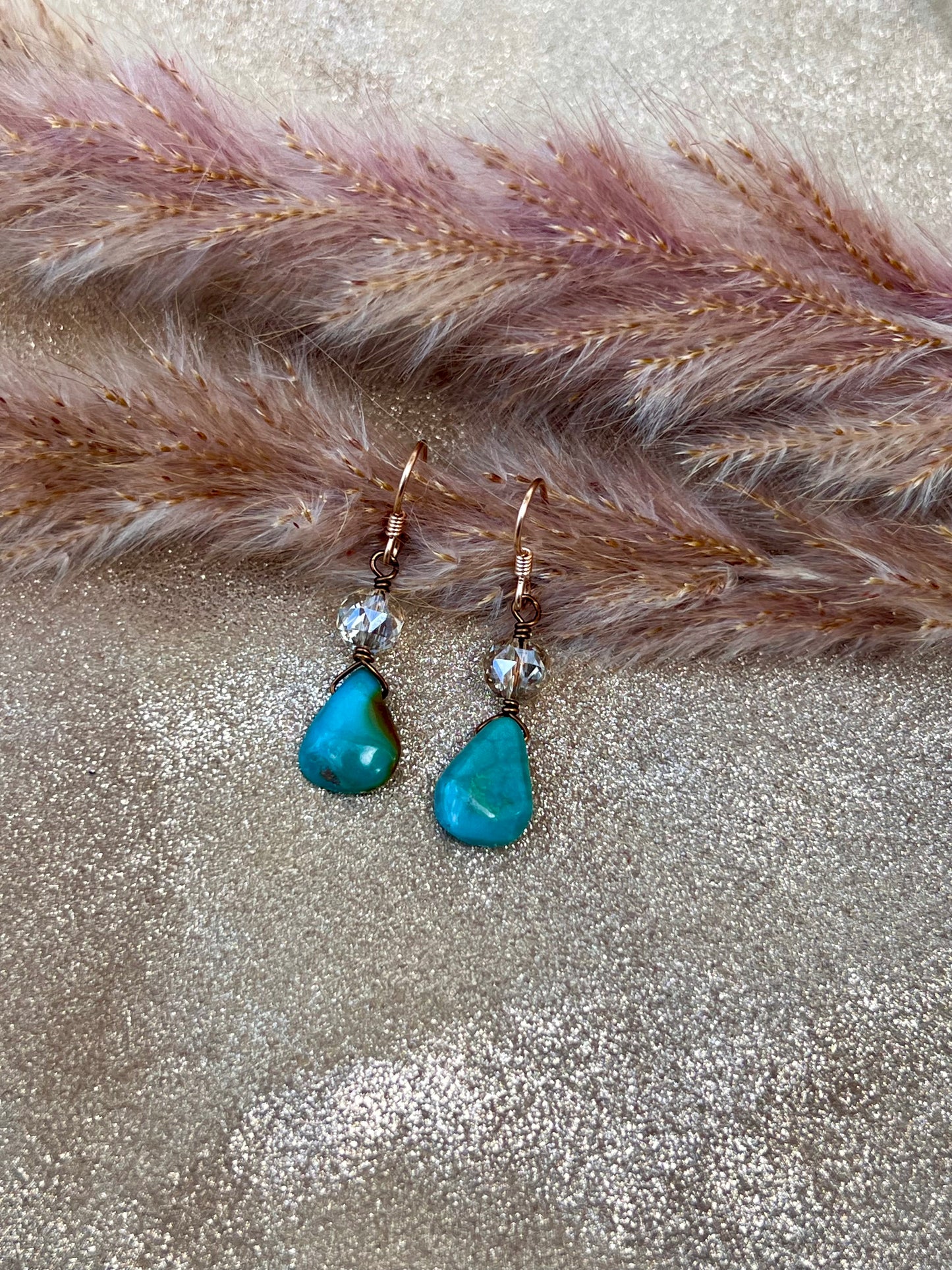 Kingman Turquoise and Crystal Earring
