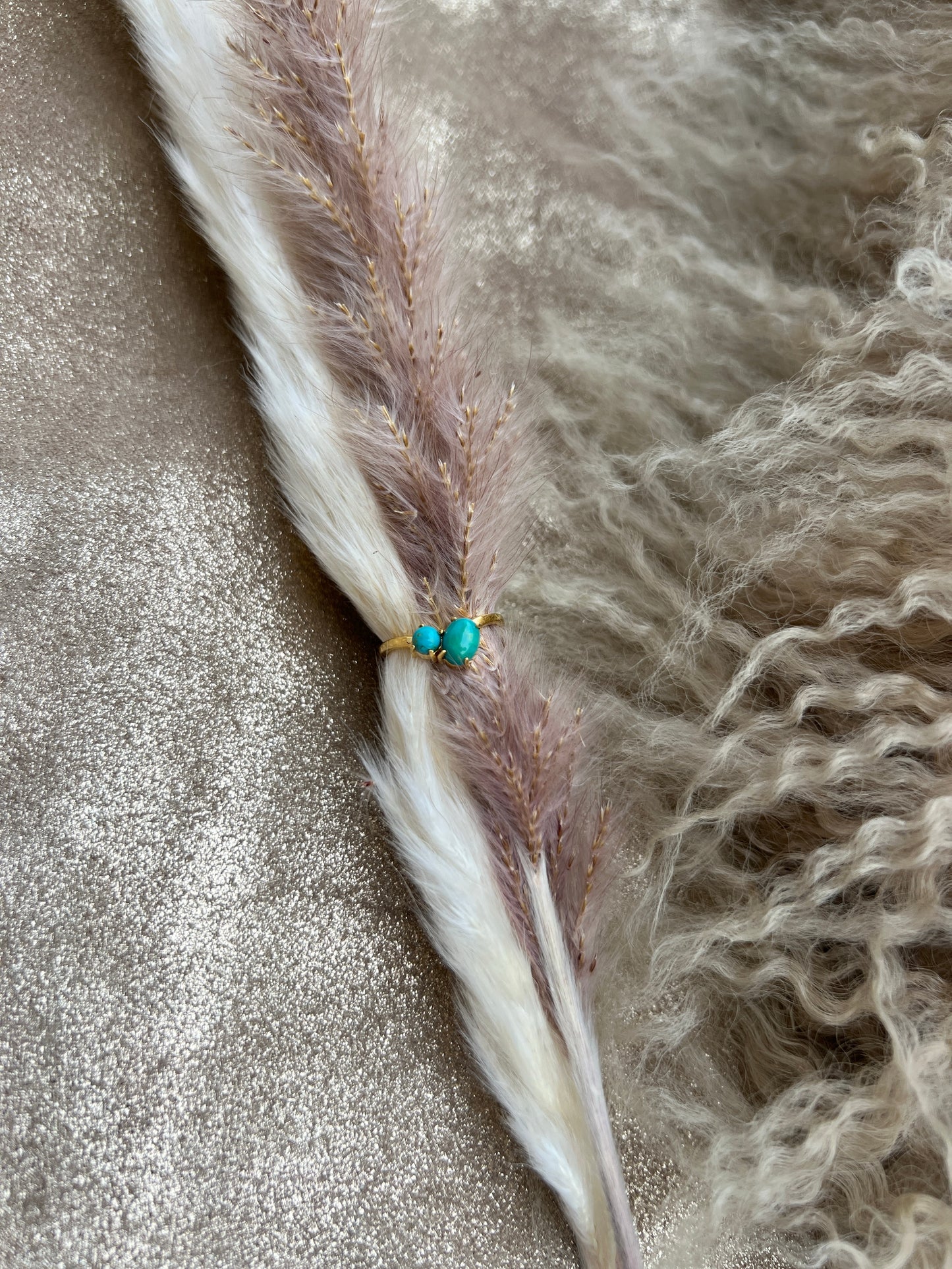 Two Stone Turquoise and Gold