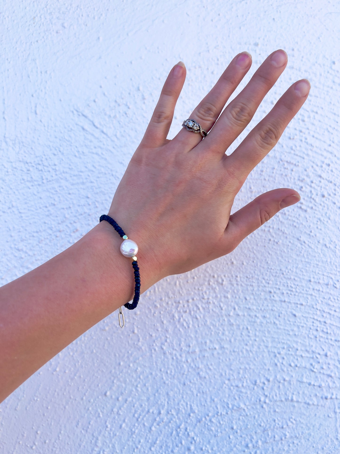 Sapphire and Coin Pearl Bracelet