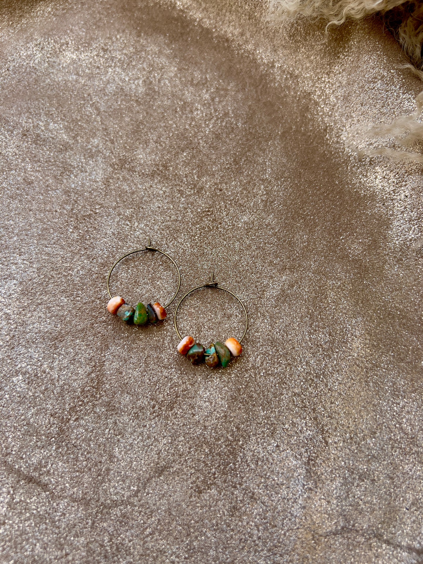 Mini Hoops - Turquoise and Spiny Oyster