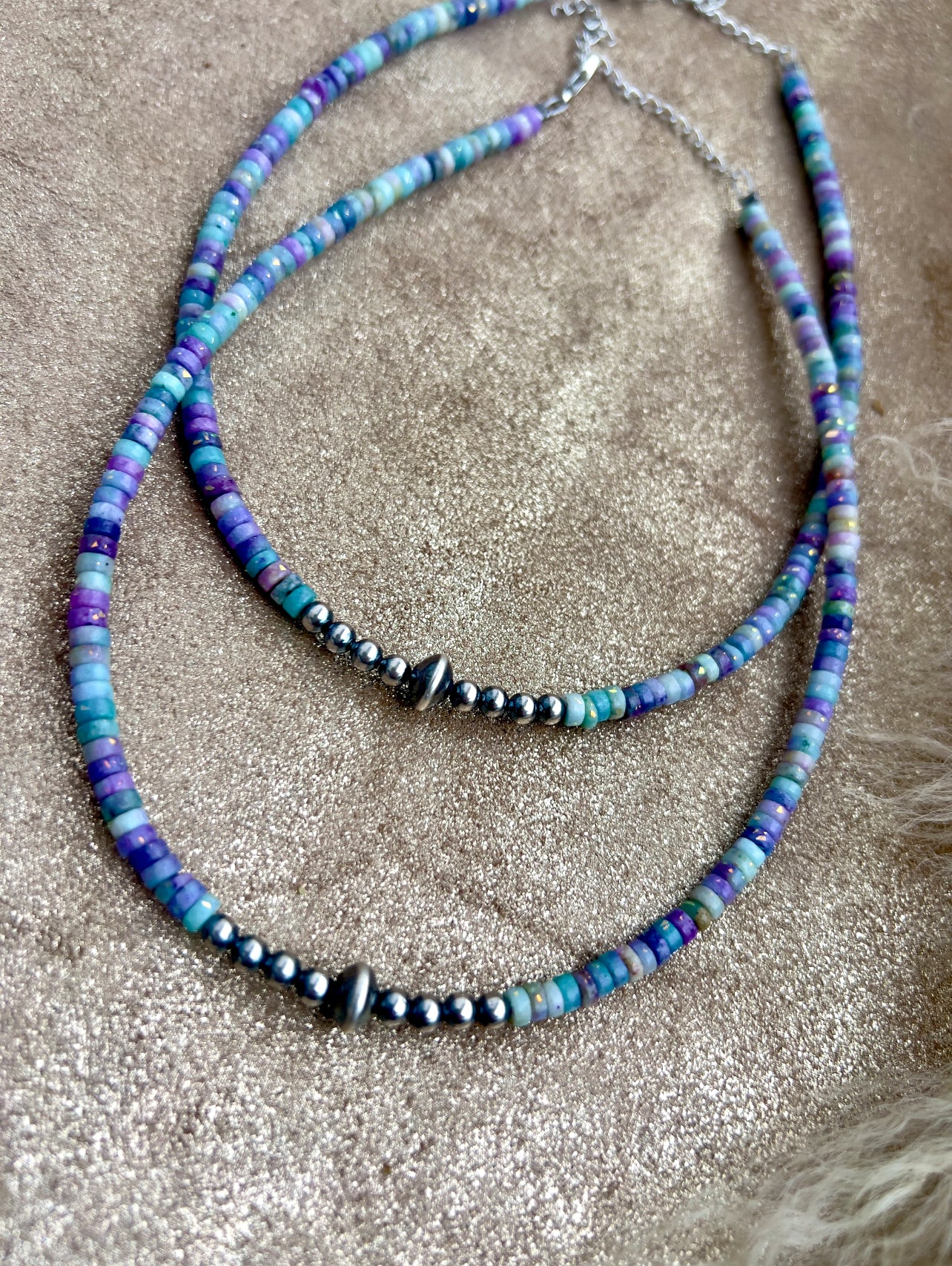 Purple and Sterling Silver Necklace