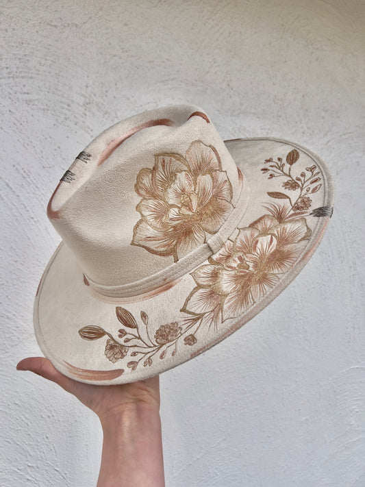 White Floral Hat