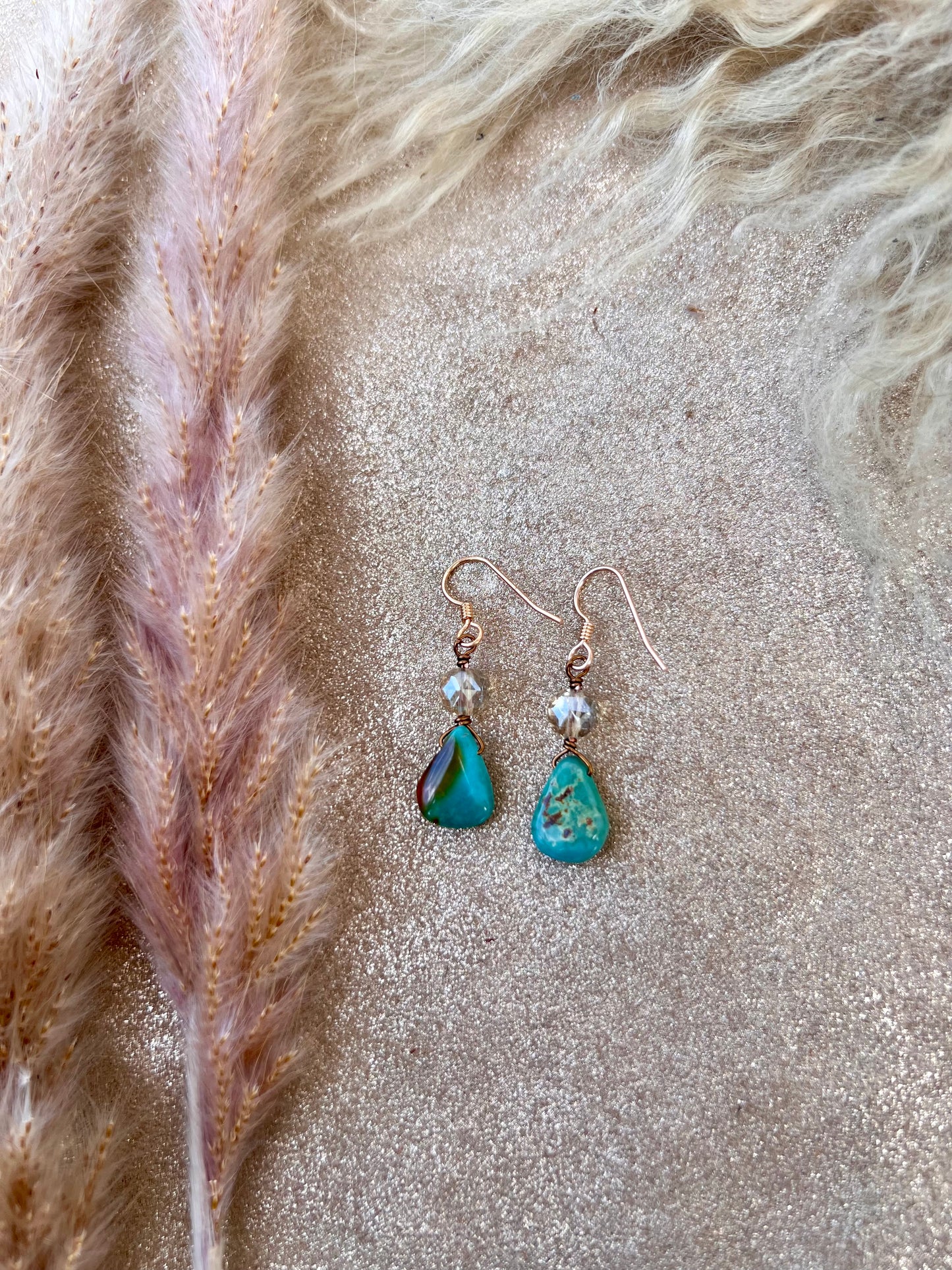 Kingman Turquoise and Crystal Earring