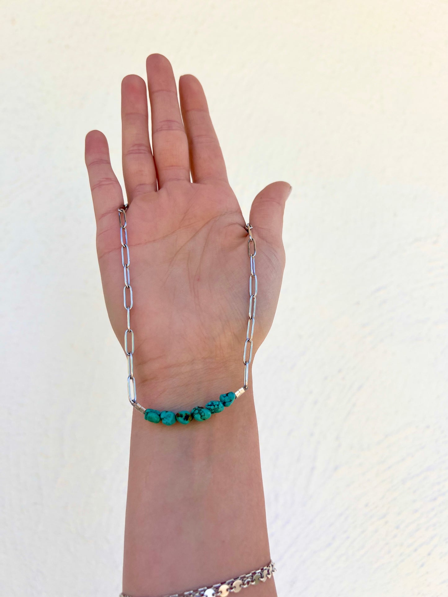 Turquoise Beaded Bar Necklace